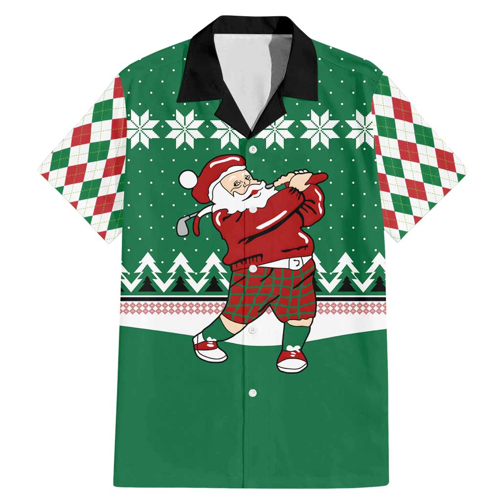 Golfer Santa Christmas Family Matching Mermaid Dress and Hawaiian Shirt Xmas Holiday Patterns - Wonder Print Shop