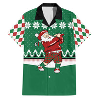 Golfer Santa Christmas Family Matching Mermaid Dress and Hawaiian Shirt Xmas Holiday Patterns - Wonder Print Shop