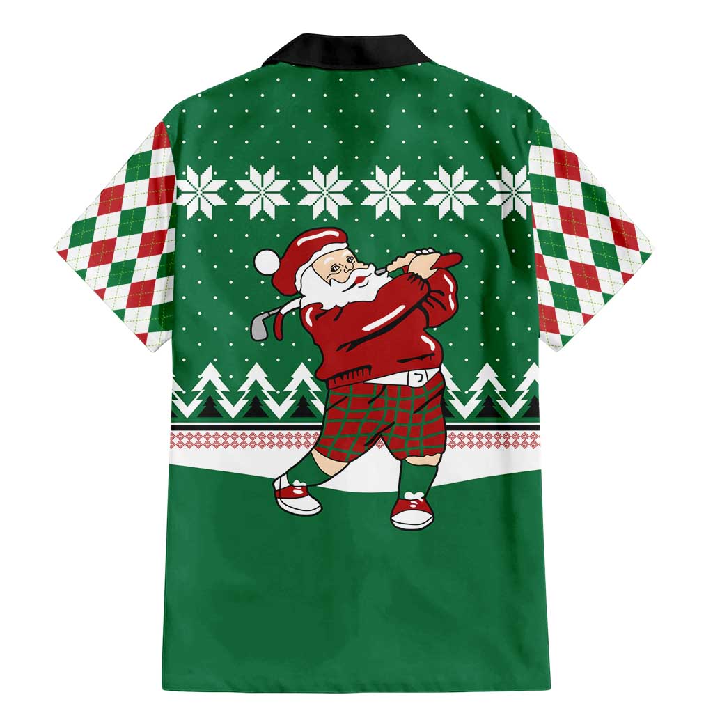 Golfer Santa Christmas Family Matching Mermaid Dress and Hawaiian Shirt Xmas Holiday Patterns - Wonder Print Shop