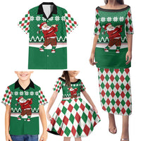 Golfer Santa Christmas Family Matching Puletasi and Hawaiian Shirt Xmas Holiday Patterns - Wonder Print Shop