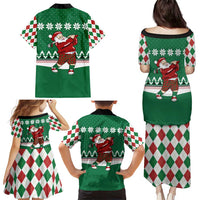 Golfer Santa Christmas Family Matching Puletasi and Hawaiian Shirt Xmas Holiday Patterns - Wonder Print Shop