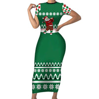 Golfer Santa Christmas Family Matching Short Sleeve Bodycon Dress and Hawaiian Shirt Xmas Holiday Patterns - Wonder Print Shop