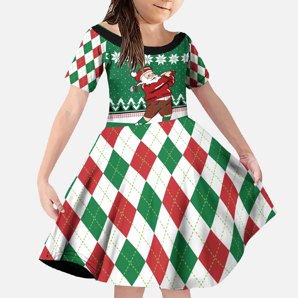 Golfer Santa Christmas Family Matching Summer Maxi Dress and Hawaiian Shirt Xmas Holiday Patterns - Wonder Print Shop
