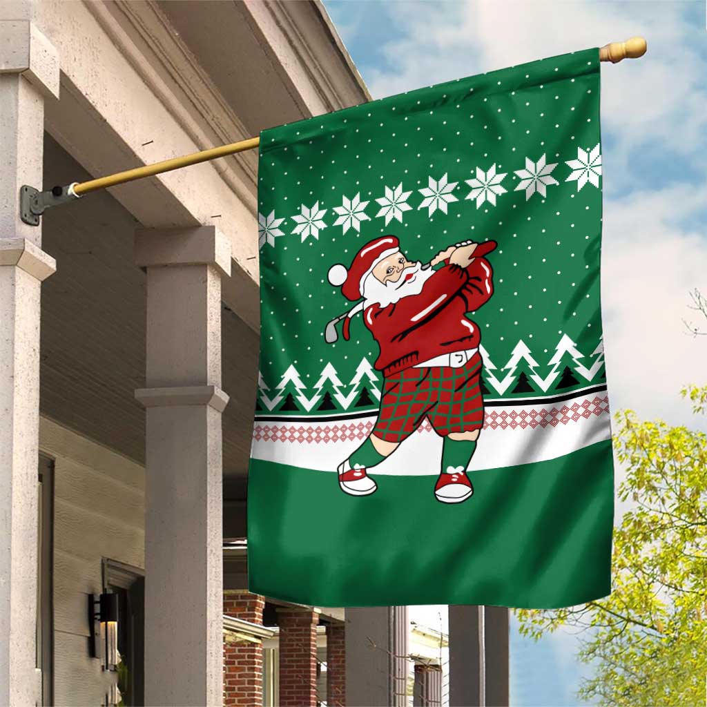 Golfer Santa Christmas Garden Flag Xmas Holiday Patterns - Wonder Print Shop
