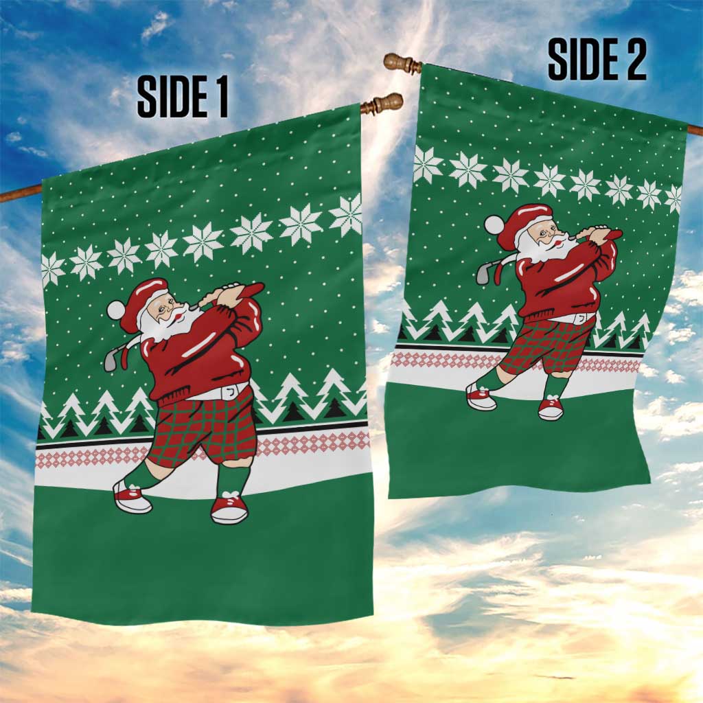 Golfer Santa Christmas Garden Flag Xmas Holiday Patterns - Wonder Print Shop