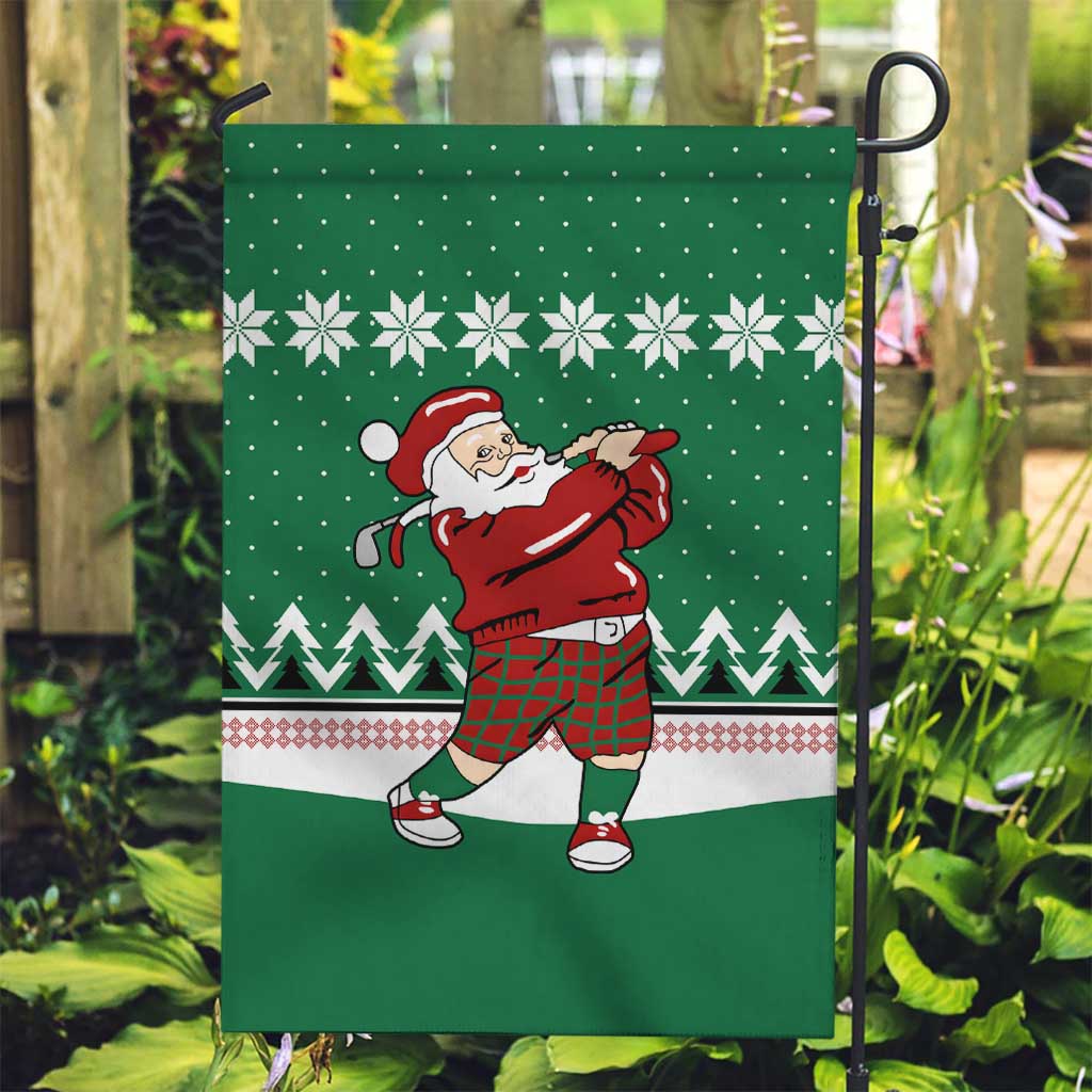 Golfer Santa Christmas Garden Flag Xmas Holiday Patterns - Wonder Print Shop