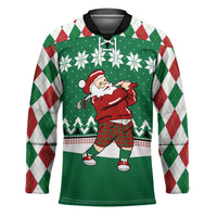 Golfer Santa Christmas Hockey Jersey Xmas Holiday Patterns - Wonder Print Shop