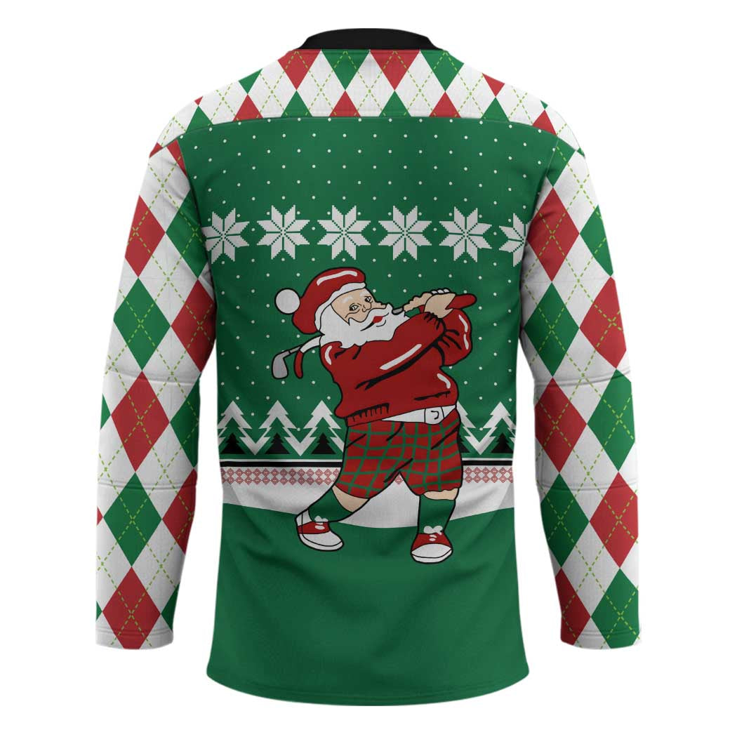 Golfer Santa Christmas Hockey Jersey Xmas Holiday Patterns - Wonder Print Shop