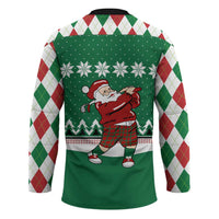 Golfer Santa Christmas Hockey Jersey Xmas Holiday Patterns - Wonder Print Shop