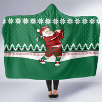 Golfer Santa Christmas Hooded Blanket Xmas Holiday Patterns - Wonder Print Shop