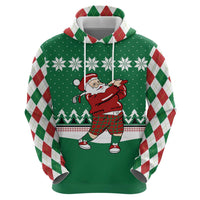 Golfer Santa Christmas Hoodie Xmas Holiday Patterns - Wonder Print Shop