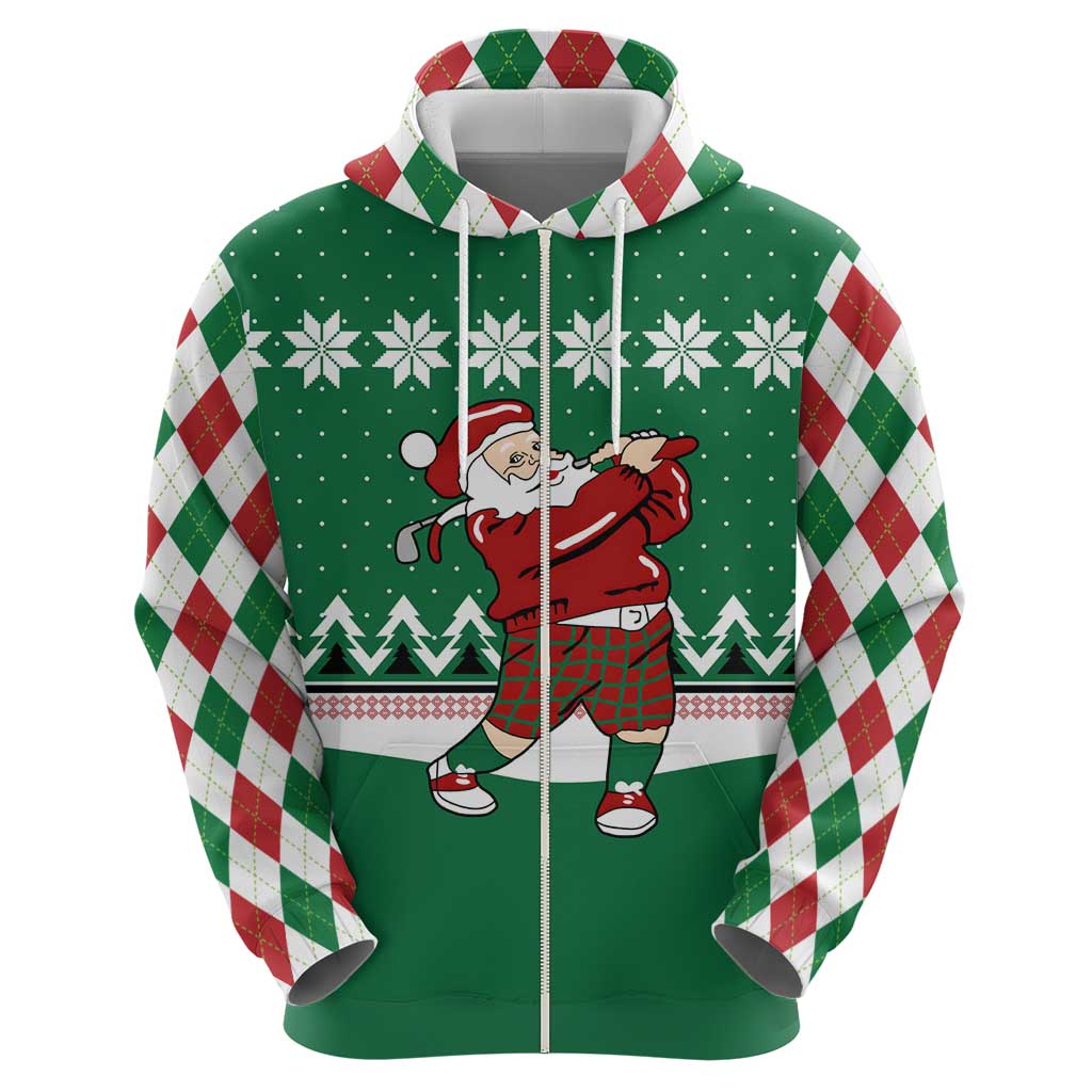 Golfer Santa Christmas Hoodie Xmas Holiday Patterns - Wonder Print Shop