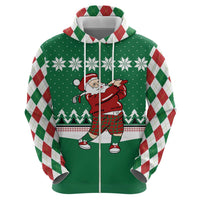 Golfer Santa Christmas Hoodie Xmas Holiday Patterns - Wonder Print Shop