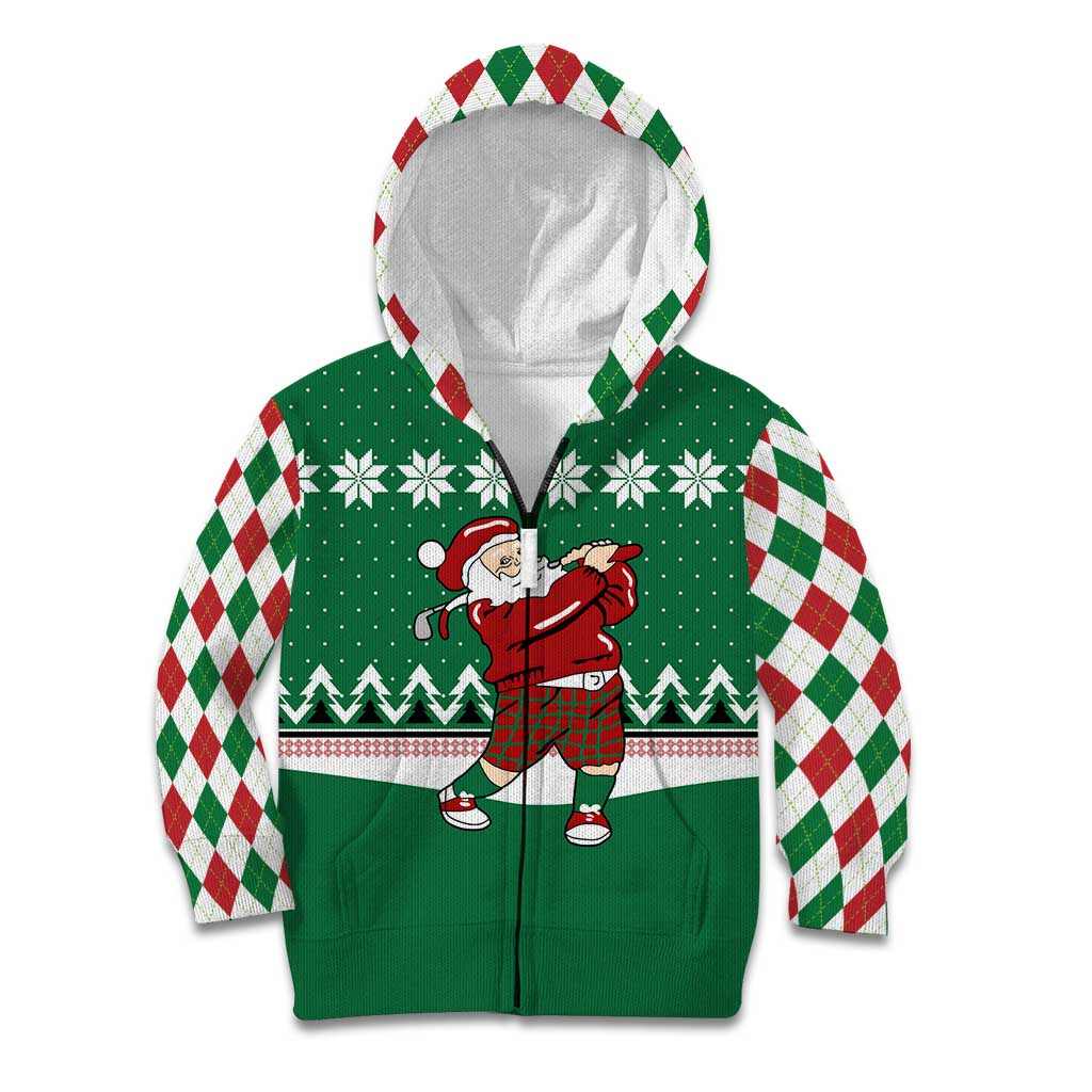 Golfer Santa Christmas Kid Hoodie Xmas Holiday Patterns - Wonder Print Shop