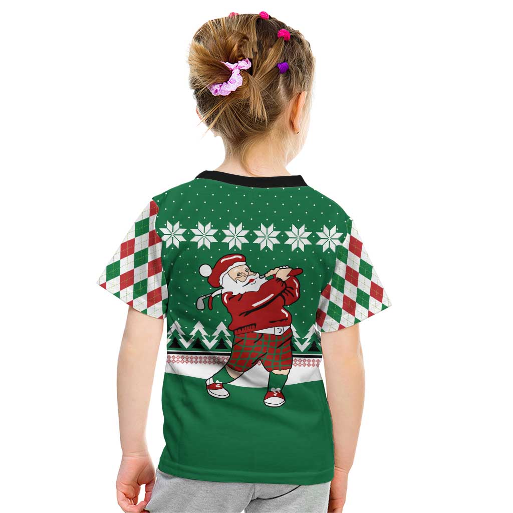 Golfer Santa Christmas Kid T Shirt Xmas Holiday Patterns - Wonder Print Shop