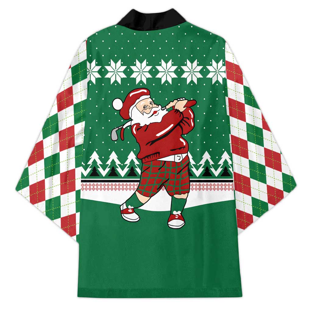 Golfer Santa Christmas Kimono Xmas Holiday Patterns - Wonder Print Shop