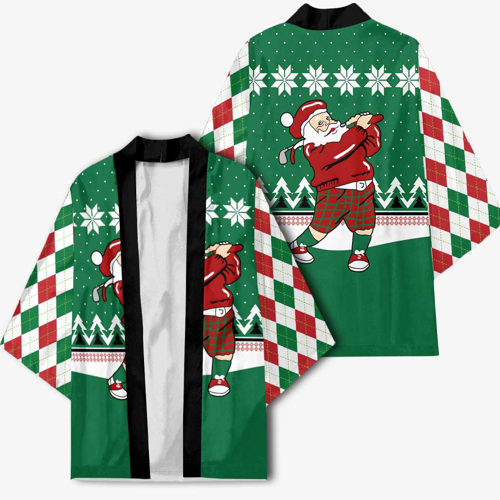 Golfer Santa Christmas Kimono Xmas Holiday Patterns - Wonder Print Shop