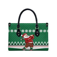 Golfer Santa Christmas Leather Bag Xmas Holiday Patterns - Wonder Print Shop
