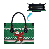 Golfer Santa Christmas Leather Bag Xmas Holiday Patterns - Wonder Print Shop