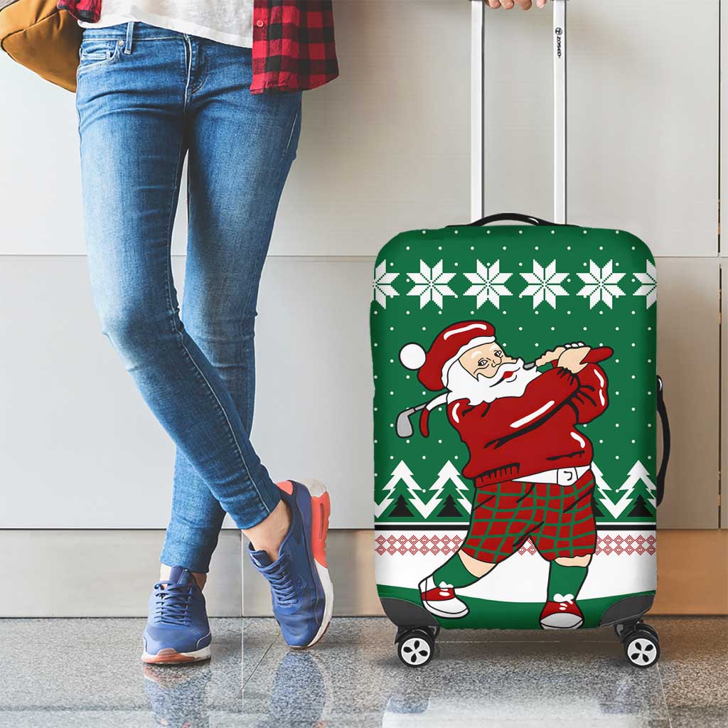 Golfer Santa Christmas Luggage Cover Xmas Holiday Patterns - Wonder Print Shop