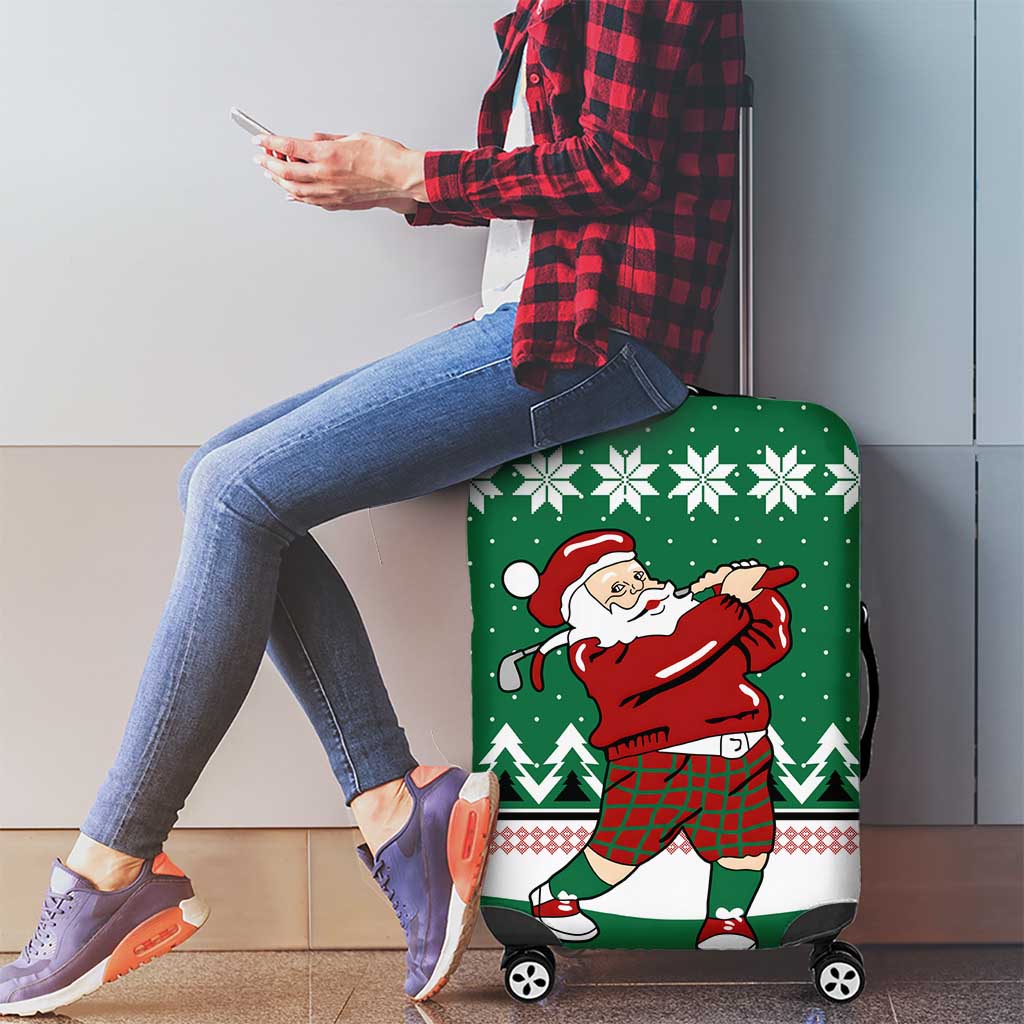 Golfer Santa Christmas Luggage Cover Xmas Holiday Patterns - Wonder Print Shop