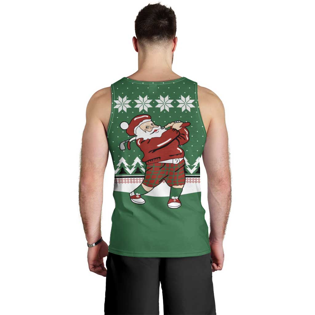 Golfer Santa Christmas Men Tank Top Xmas Holiday Patterns - Wonder Print Shop