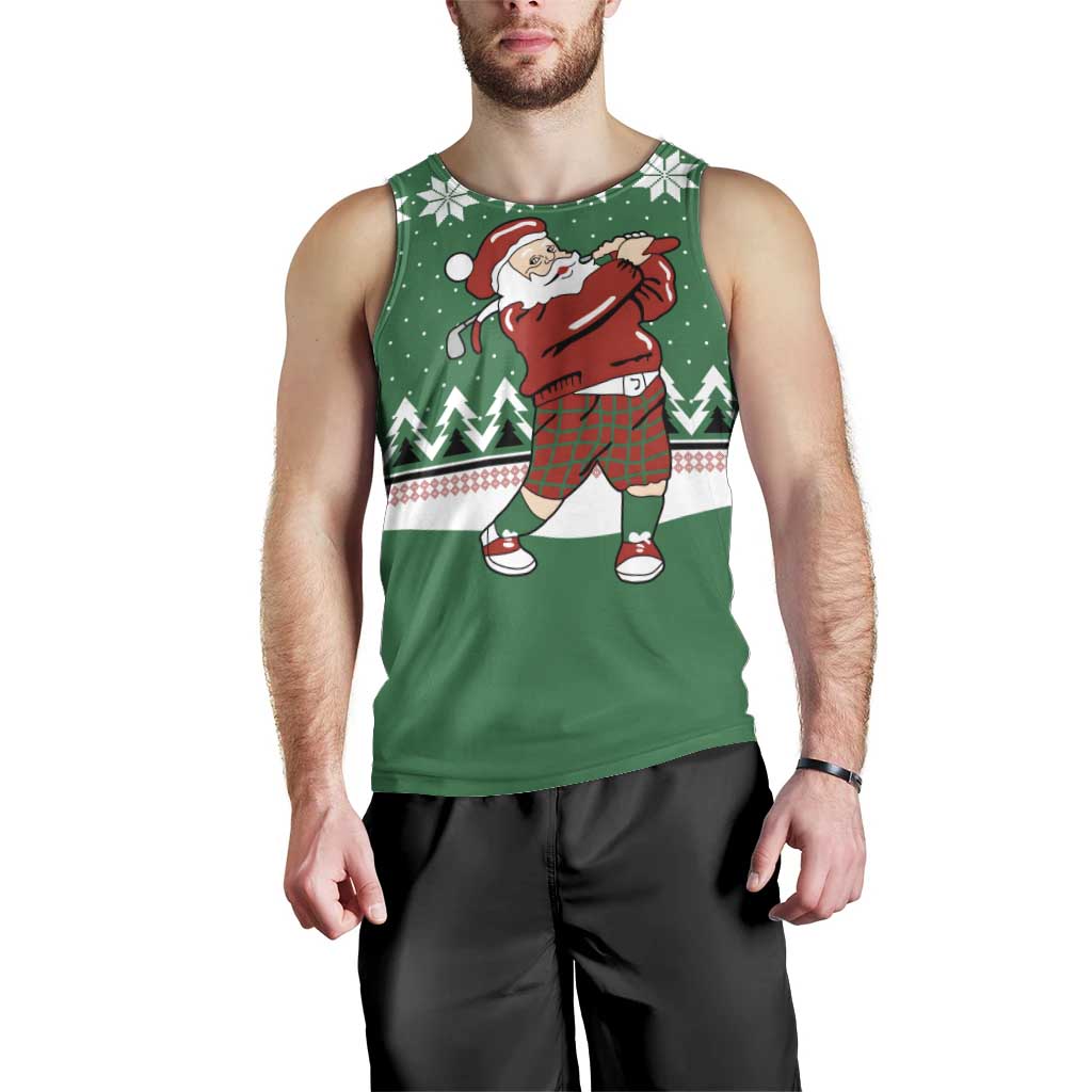 Golfer Santa Christmas Men Tank Top Xmas Holiday Patterns - Wonder Print Shop