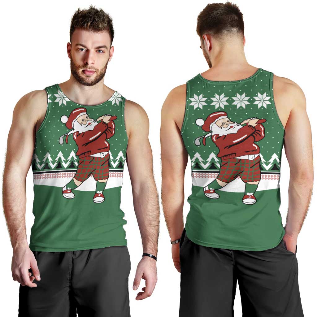Golfer Santa Christmas Men Tank Top Xmas Holiday Patterns - Wonder Print Shop