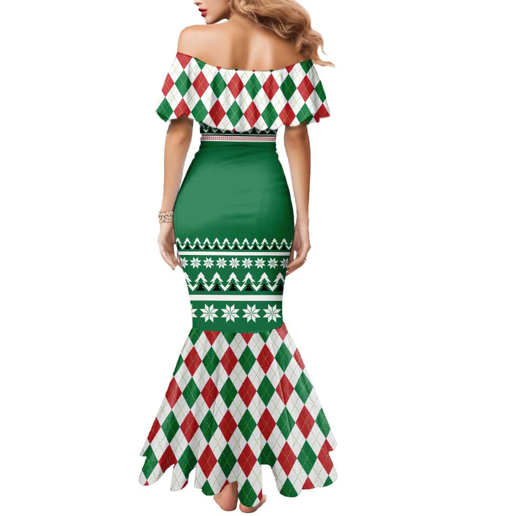 Golfer Santa Christmas Mermaid Dress Xmas Holiday Patterns - Wonder Print Shop