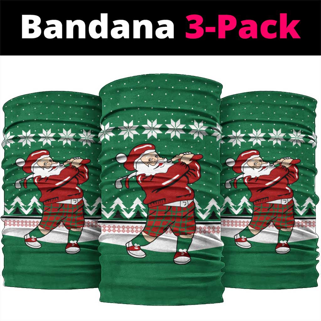 Golfer Santa Christmas Neck Gaiter Xmas Holiday Patterns - Wonder Print Shop
