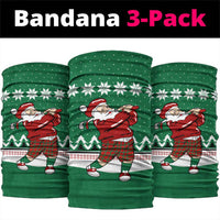 Golfer Santa Christmas Neck Gaiter Xmas Holiday Patterns - Wonder Print Shop