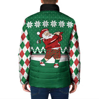 Golfer Santa Christmas Padded Jacket Xmas Holiday Patterns - Wonder Print Shop