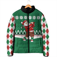 Golfer Santa Christmas Padded Jacket Xmas Holiday Patterns - Wonder Print Shop