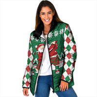 Golfer Santa Christmas Padded Jacket Xmas Holiday Patterns - Wonder Print Shop