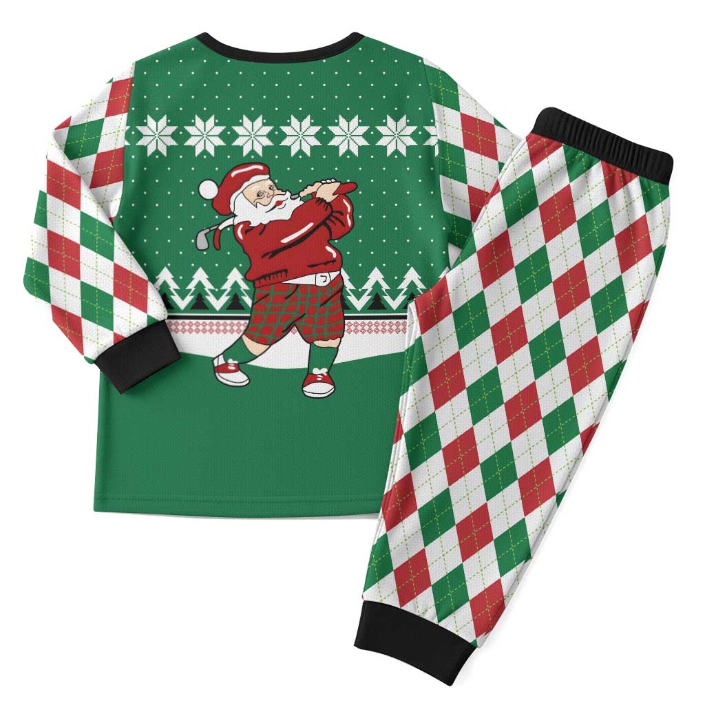 Golfer Santa Christmas Pajama Set Xmas Holiday Patterns - Wonder Print Shop