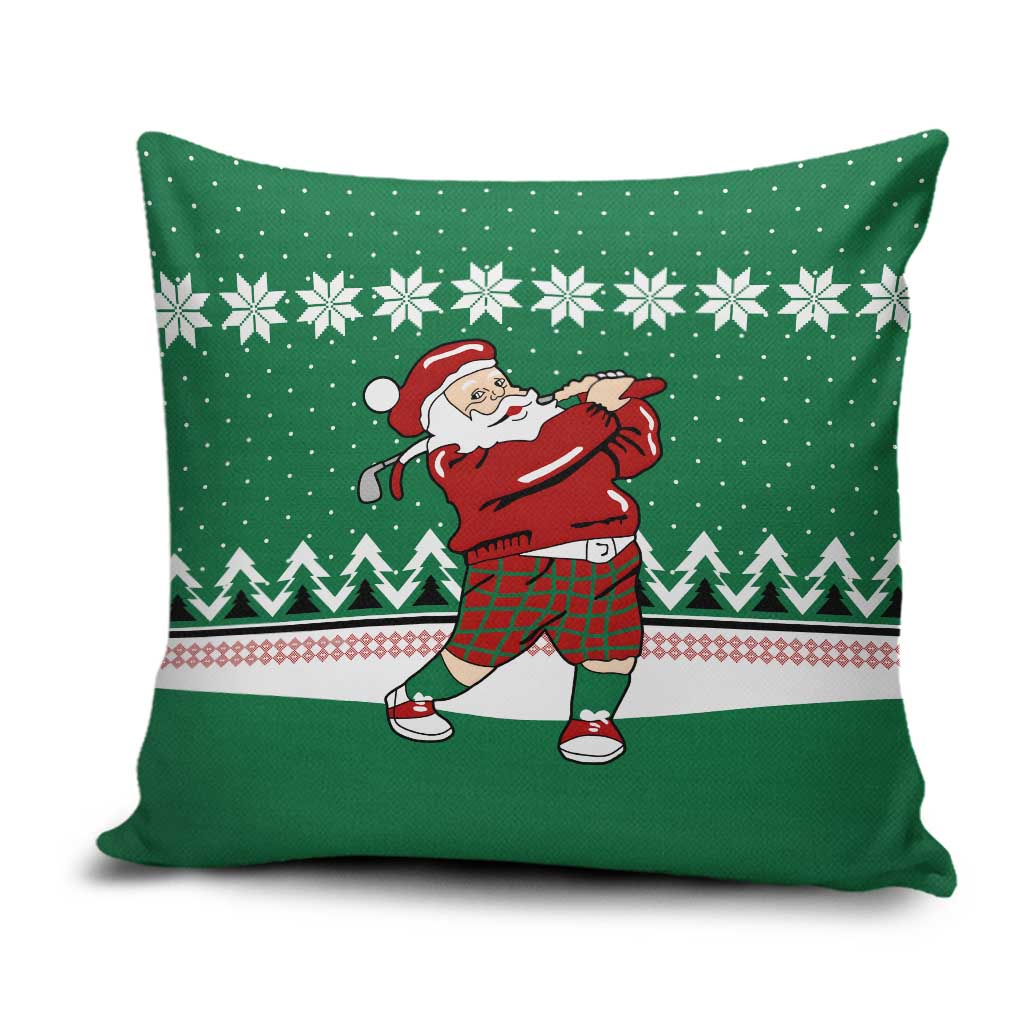 Golfer Santa Christmas Pillow Cover Xmas Holiday Patterns - Wonder Print Shop