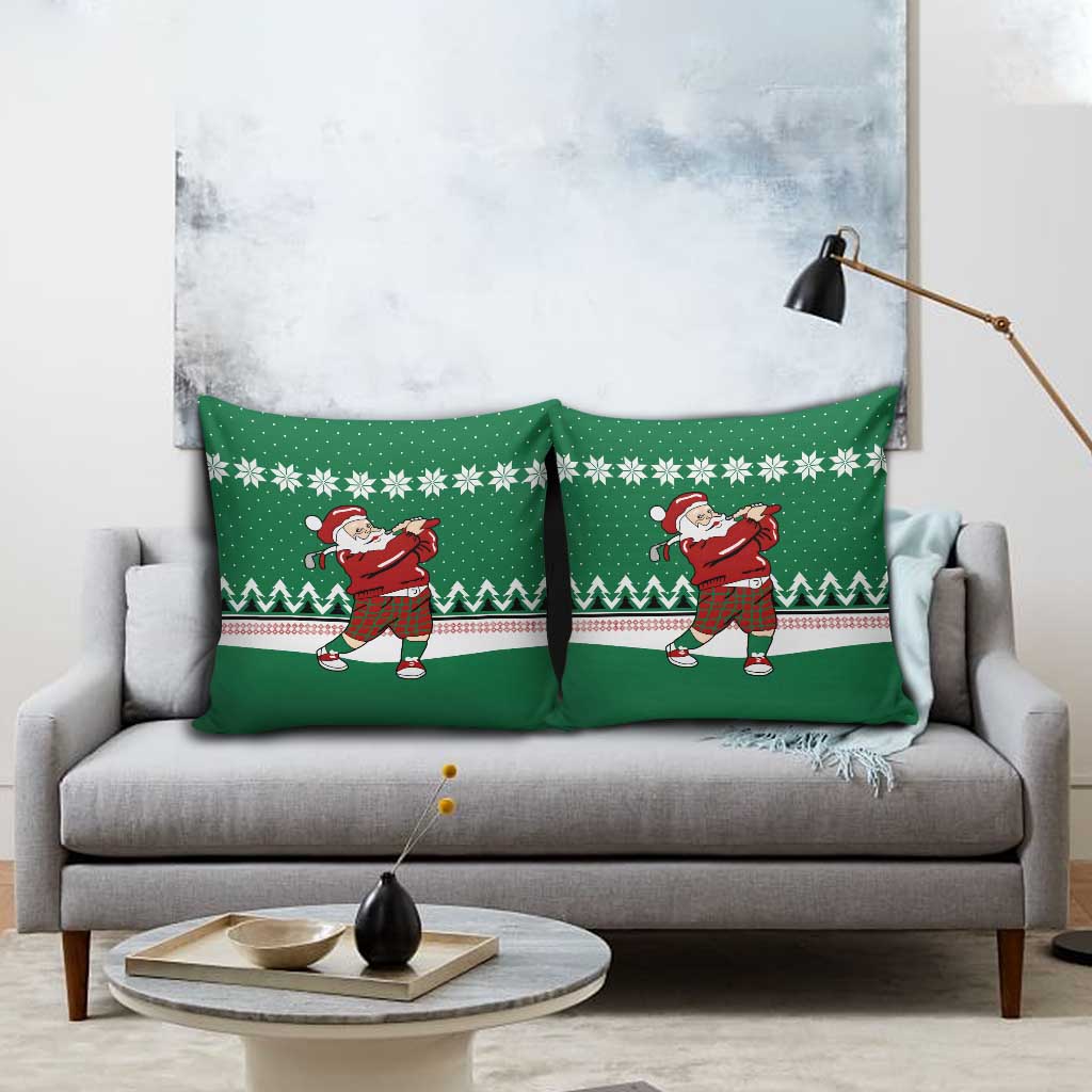 Golfer Santa Christmas Pillow Cover Xmas Holiday Patterns - Wonder Print Shop