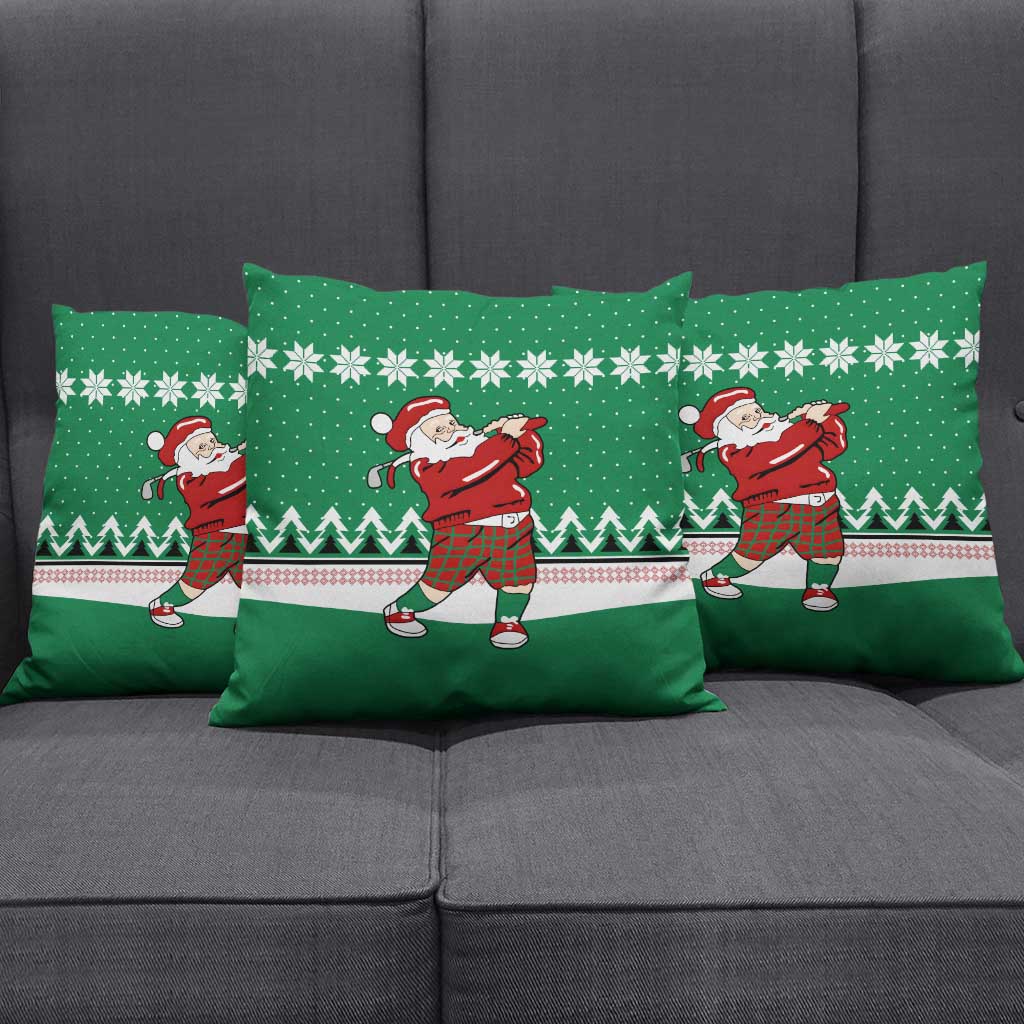 Golfer Santa Christmas Pillow Cover Xmas Holiday Patterns - Wonder Print Shop