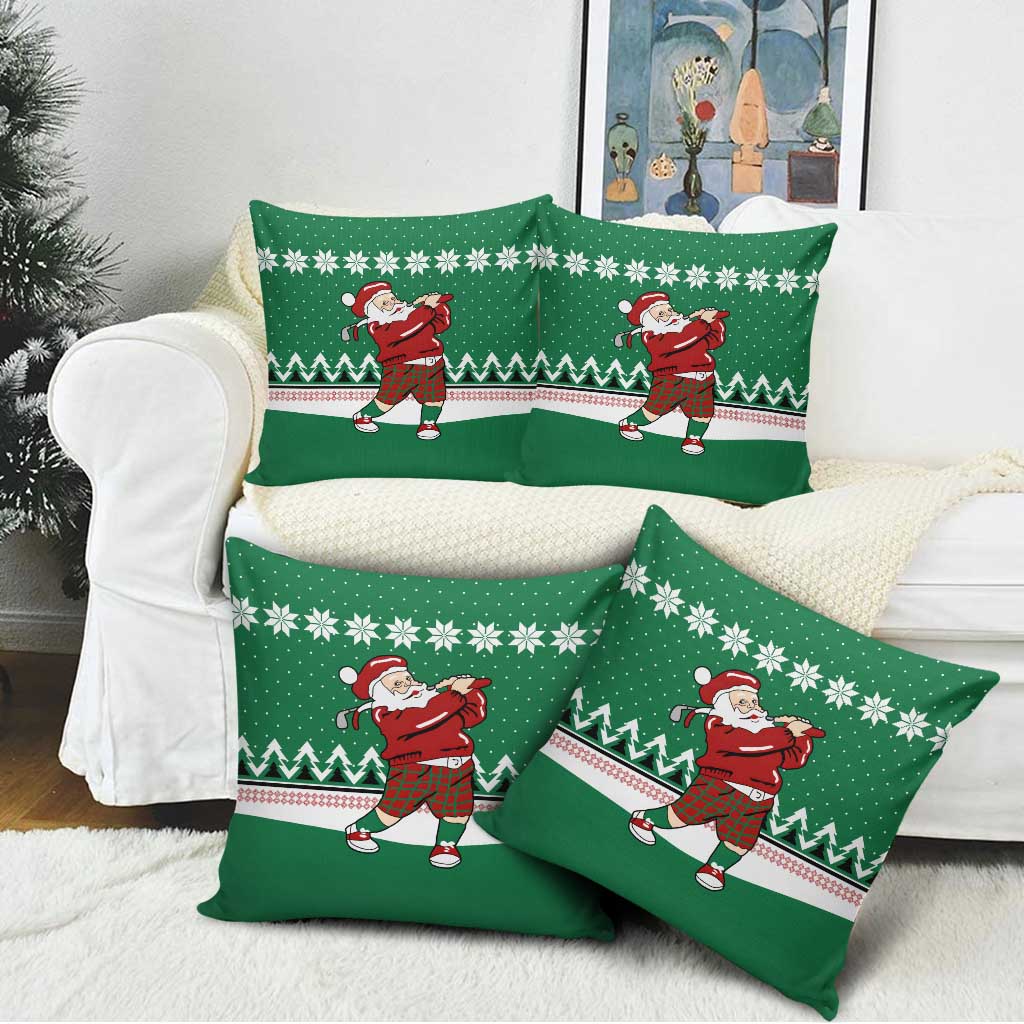 Golfer Santa Christmas Pillow Cover Xmas Holiday Patterns - Wonder Print Shop