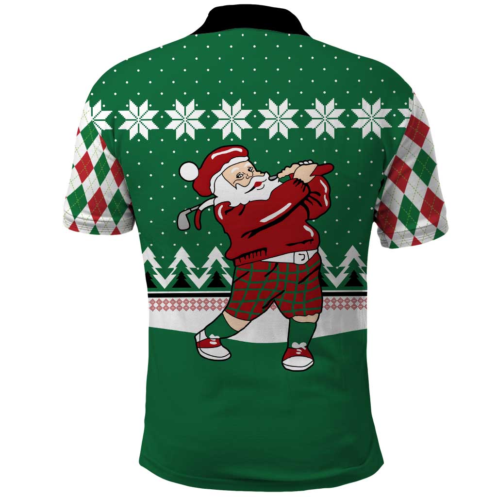 Golfer Santa Christmas Polo Shirt Xmas Holiday Patterns - Wonder Print Shop