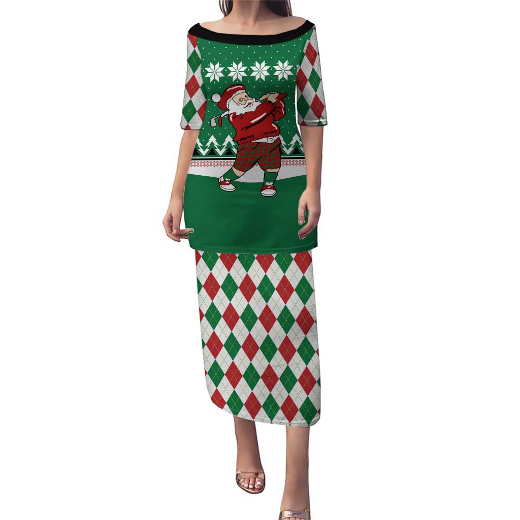Golfer Santa Christmas Puletasi Xmas Holiday Patterns - Wonder Print Shop
