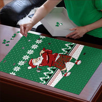 Golfer Santa Christmas Puzzle Xmas Holiday Patterns - Wonder Print Shop