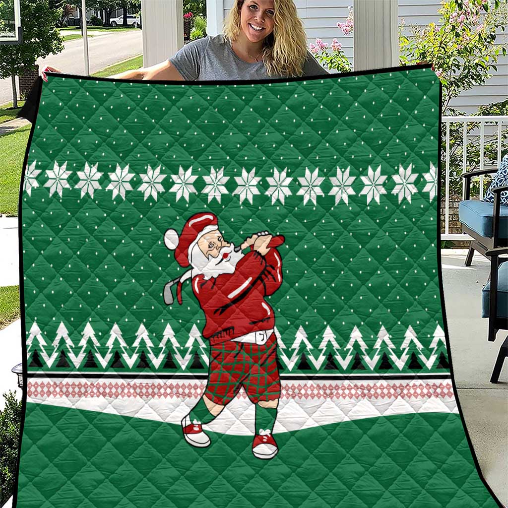Golfer Santa Christmas Quilt Xmas Holiday Patterns - Wonder Print Shop