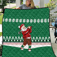 Golfer Santa Christmas Quilt Xmas Holiday Patterns - Wonder Print Shop