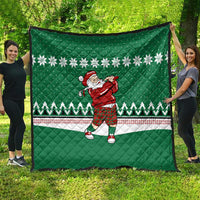 Golfer Santa Christmas Quilt Xmas Holiday Patterns - Wonder Print Shop