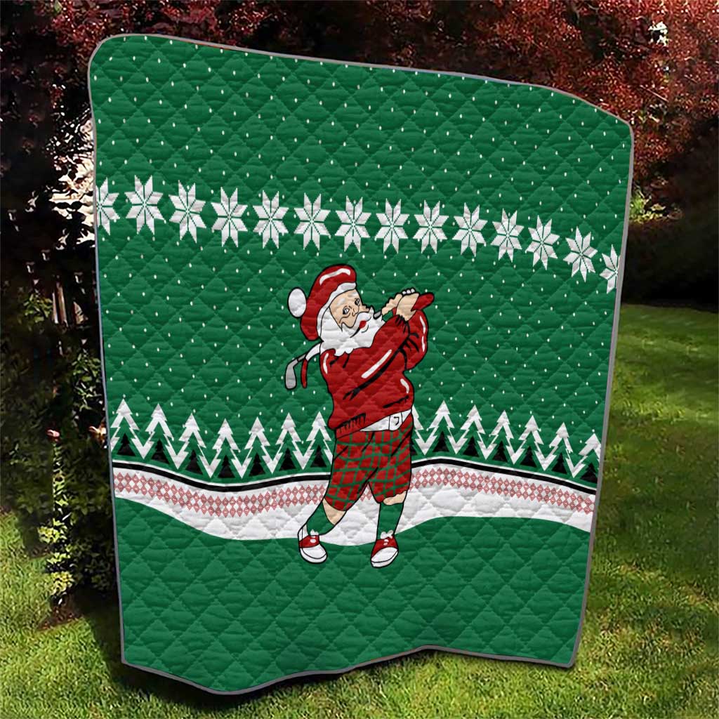 Golfer Santa Christmas Quilt Xmas Holiday Patterns - Wonder Print Shop