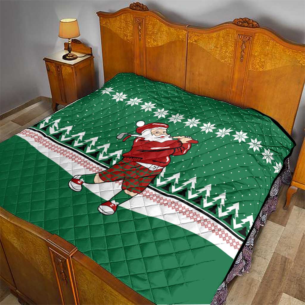 Golfer Santa Christmas Quilt Xmas Holiday Patterns - Wonder Print Shop