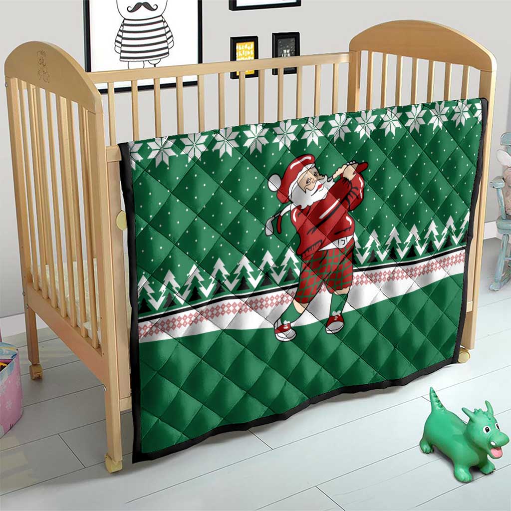 Golfer Santa Christmas Quilt Xmas Holiday Patterns - Wonder Print Shop