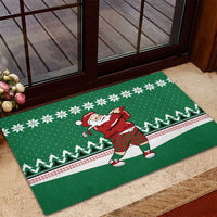 Golfer Santa Christmas Rubber Doormat Xmas Holiday Patterns - Wonder Print Shop
