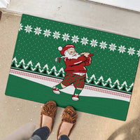 Golfer Santa Christmas Rubber Doormat Xmas Holiday Patterns - Wonder Print Shop